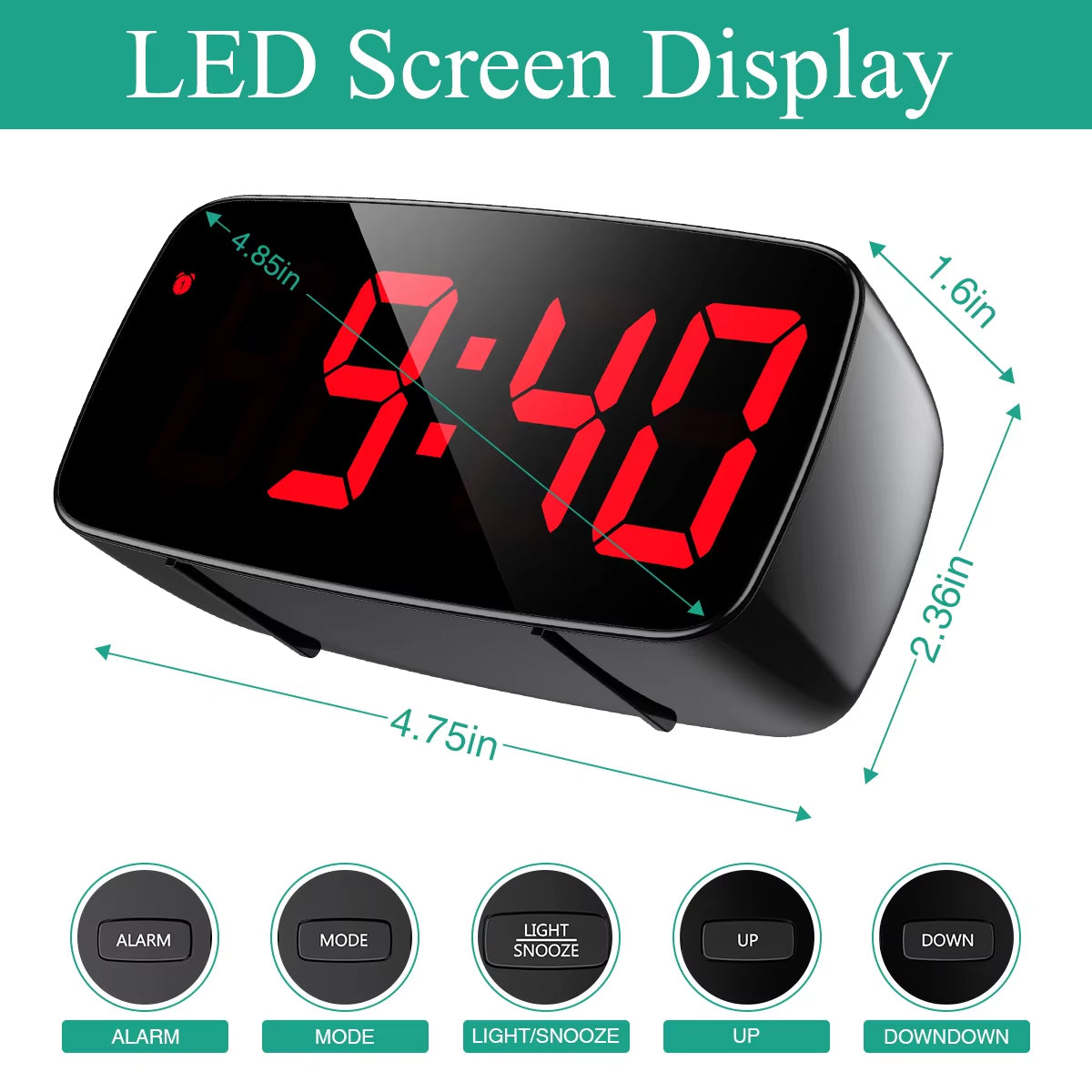 ORIA LED Digital Alarm Clock with Voice Control