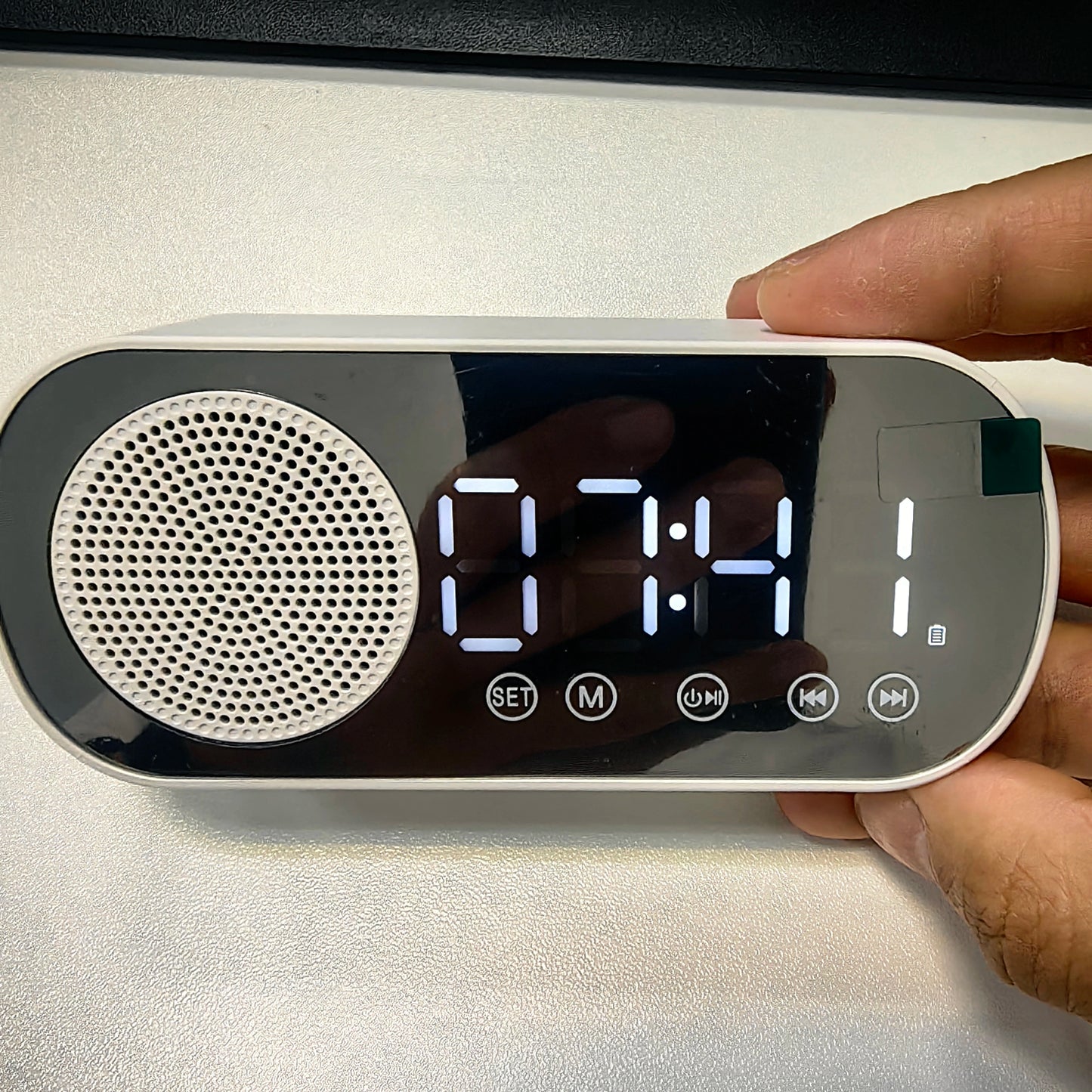 Mini Mirror LED Alarm Clock with FM Speaker