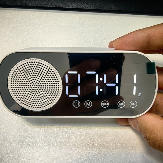 Mini Mirror LED Alarm Clock with FM Speaker