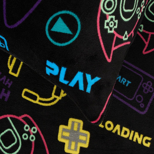 Gaming Duvet Cover Set Warm Fleece Bedding Quilt Thermal Warm Cosy Single Double
