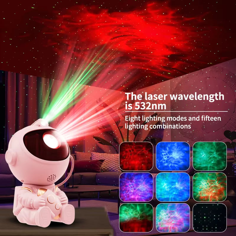 LED Astronaut Galaxy Star Projector Night Light