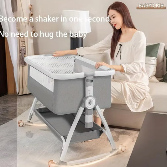 3In1 Baby Bedside Crib Sleeper Bassinet Height-Adjusta