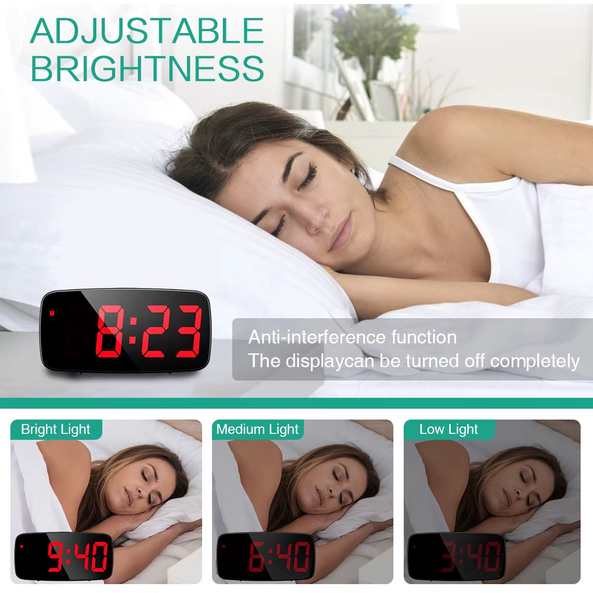ORIA LED Digital Alarm Clock with Voice Control