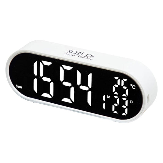 Rechargeable LED Mirror Alarm Clock 2 Alarms
