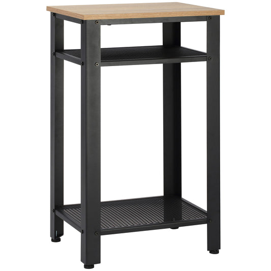 Modern Side Table with 2-Tier Shelves End Table for Bedroom, Living Room