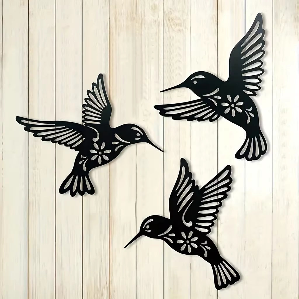 Metal Hummingbird Wall Art Waterproof Decor