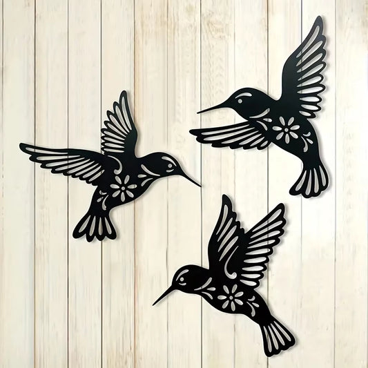 Metal Hummingbird Wall Art Waterproof Decor