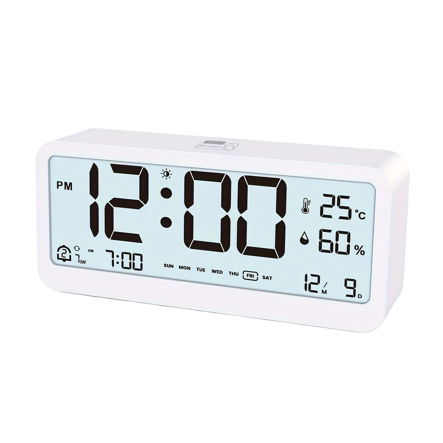 LED Digital Alarm Clock with Temp & Humidity