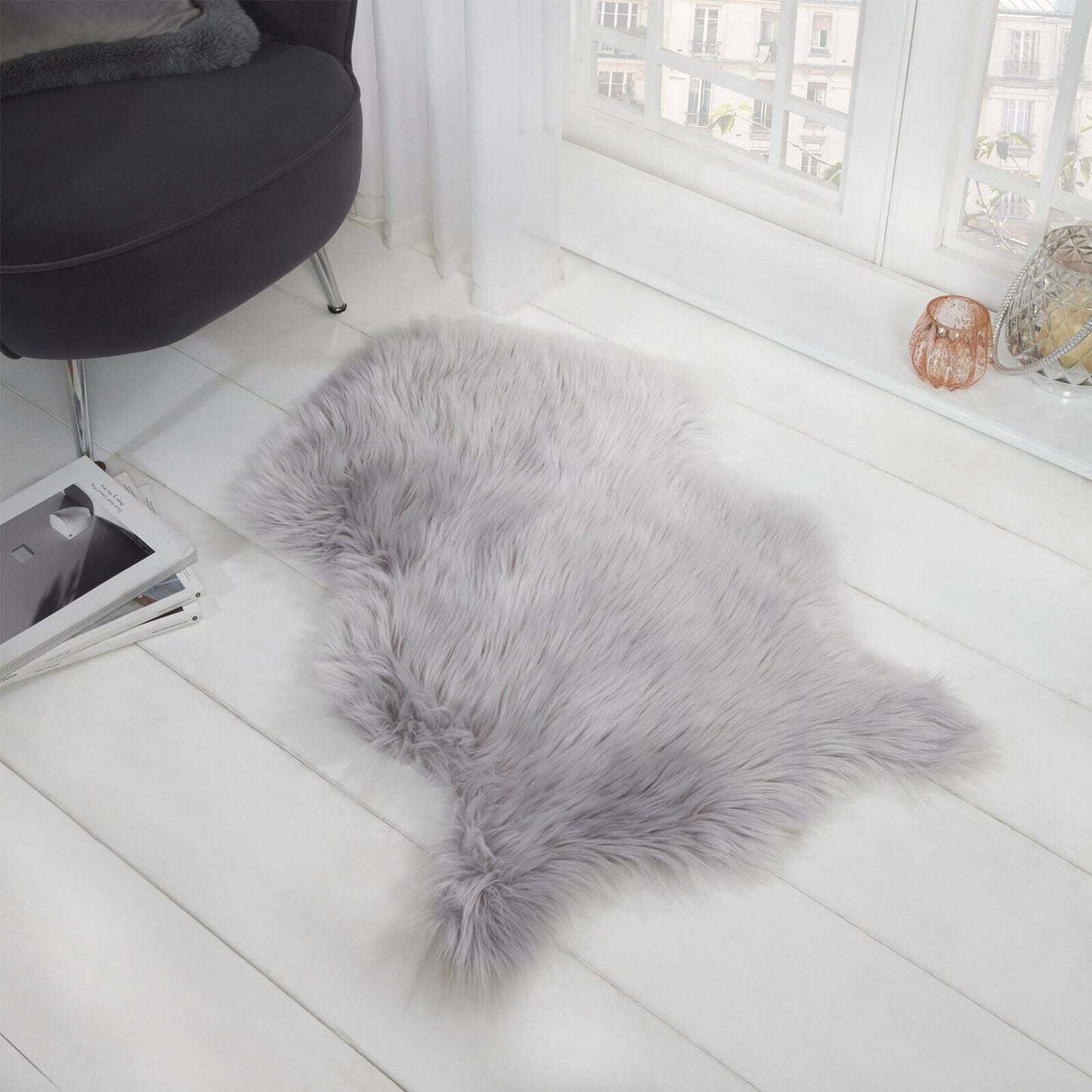 Sienna Faux Fur Sheepskin Area Rug - Plush Large Carpet for Living Room and Bedroom