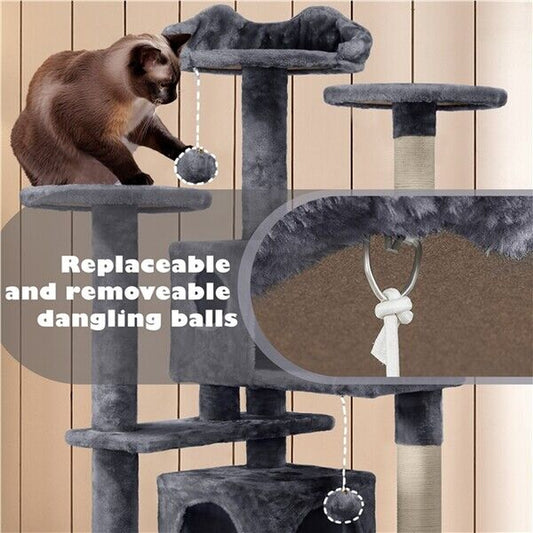 Cat Tree Cat Tower Cat Condo with Scratching Posts & Ladder for Cats Kittens