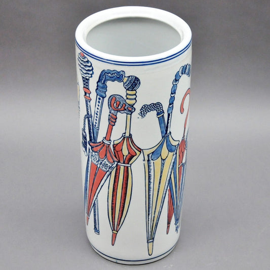 Classic Ceramic Multicolour Umbrella round Stand Perfect for Office, Home Decor