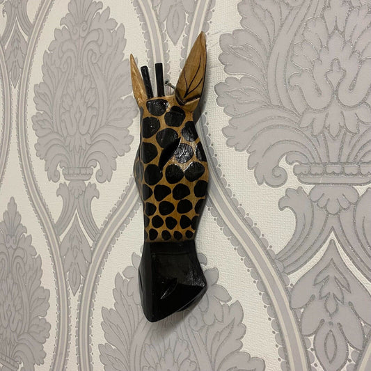 Wooden Zebra Giraffe Animal Head Home Wall Decoration 30Cm Christmas Gift