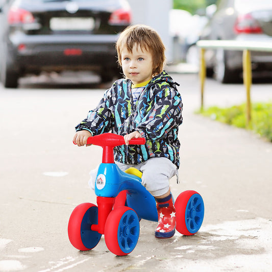 Baby Balance Bike Toddler Safe Training 4 Smooth Rubber Wheels W/Storage Bin