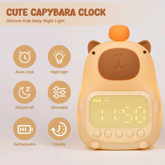 Cute Rechargeable Kids LED Alarm Clock