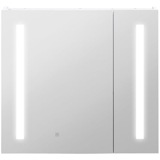 LED Illuminated Bathroom Mirror Cabinet with Lights, Touch Switch, Wall Mounted