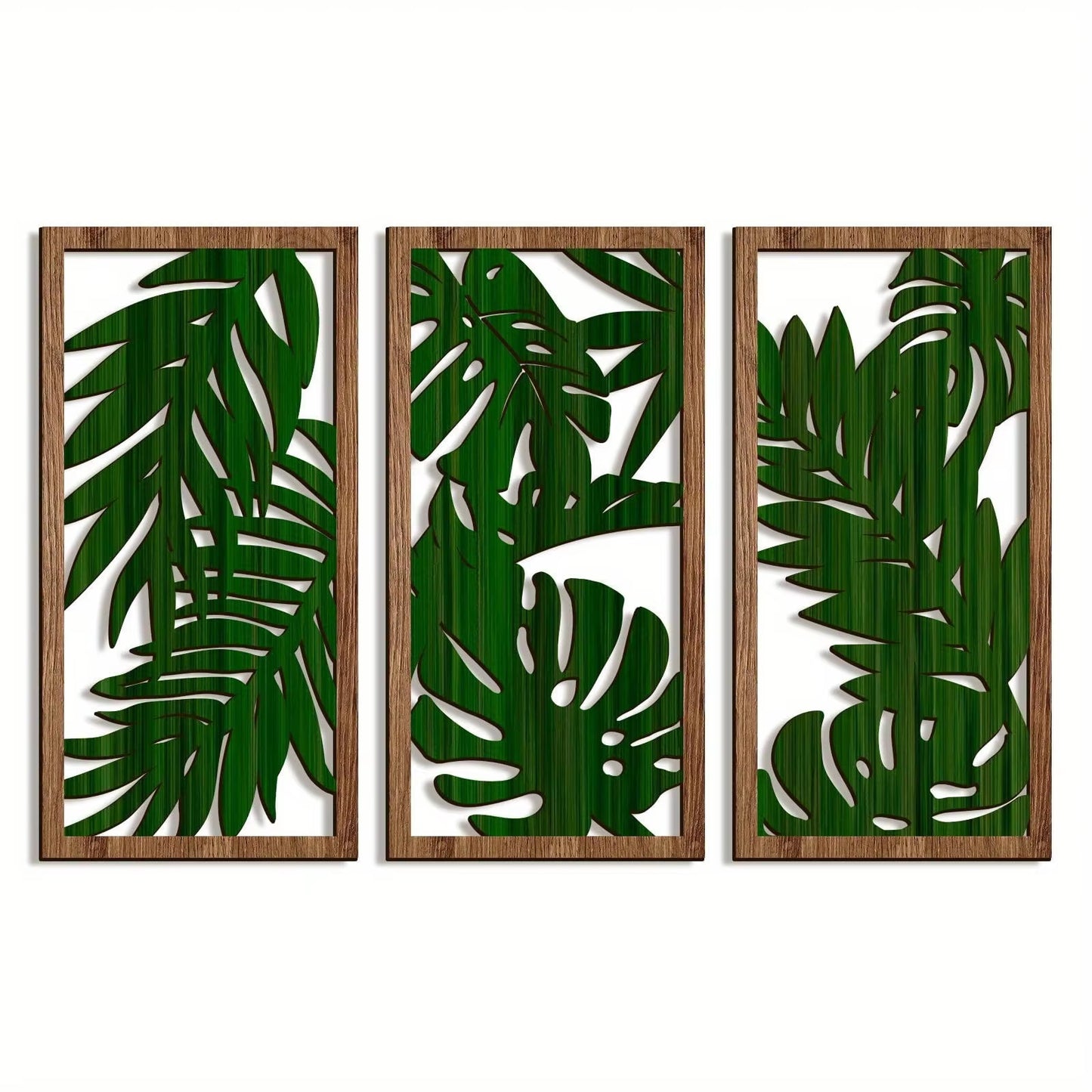 3PCS Boho Wooden Leaf Wall Hanging Decor