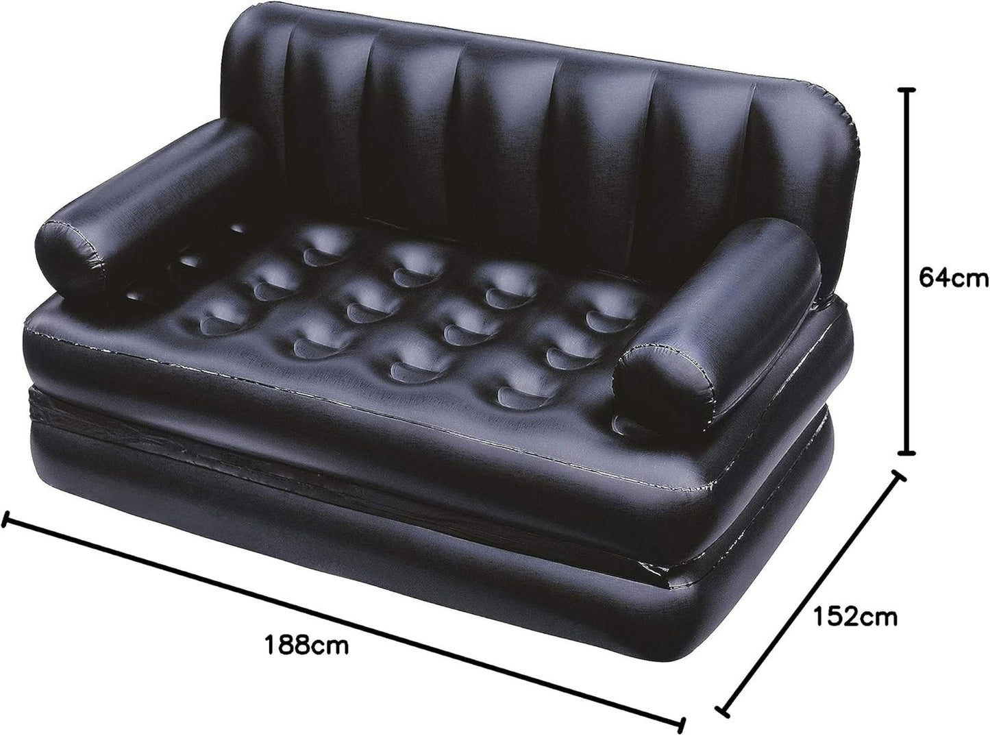 SOFA AIRBED 5 in 1 INFLATABLE DOUBLE COUCH LOUNGER MATTRESS BLOW UP