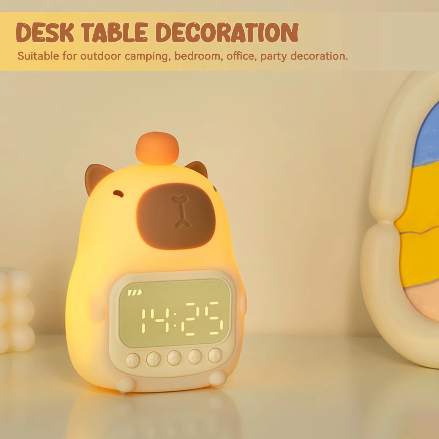 Cute Rechargeable Kids LED Alarm Clock
