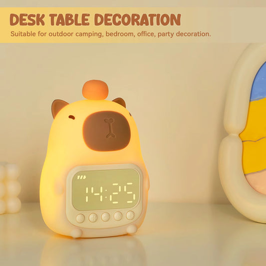 Cute Rechargeable Kids LED Alarm Clock