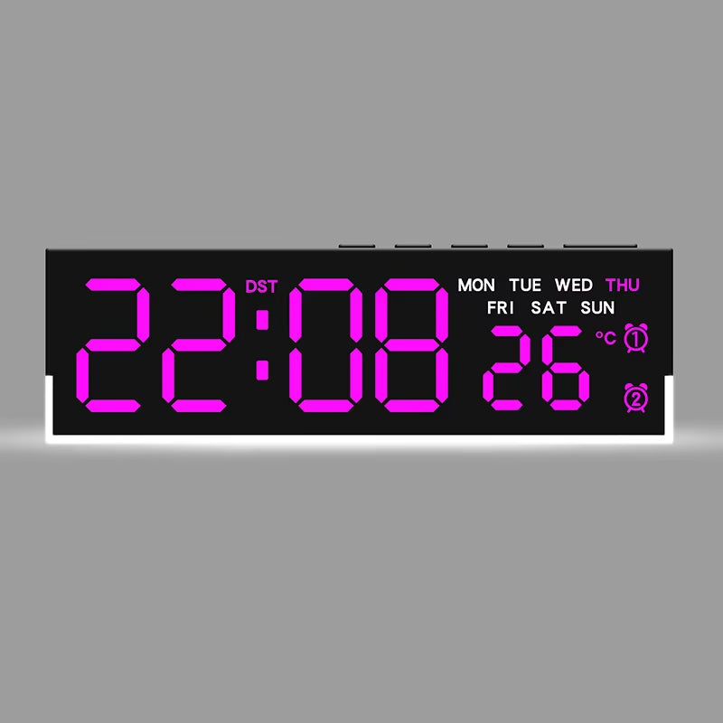 LED Digital Alarm Clock with Temp & 2 Alarms