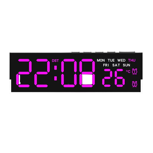 LED Digital Alarm Clock with Temp & 2 Alarms