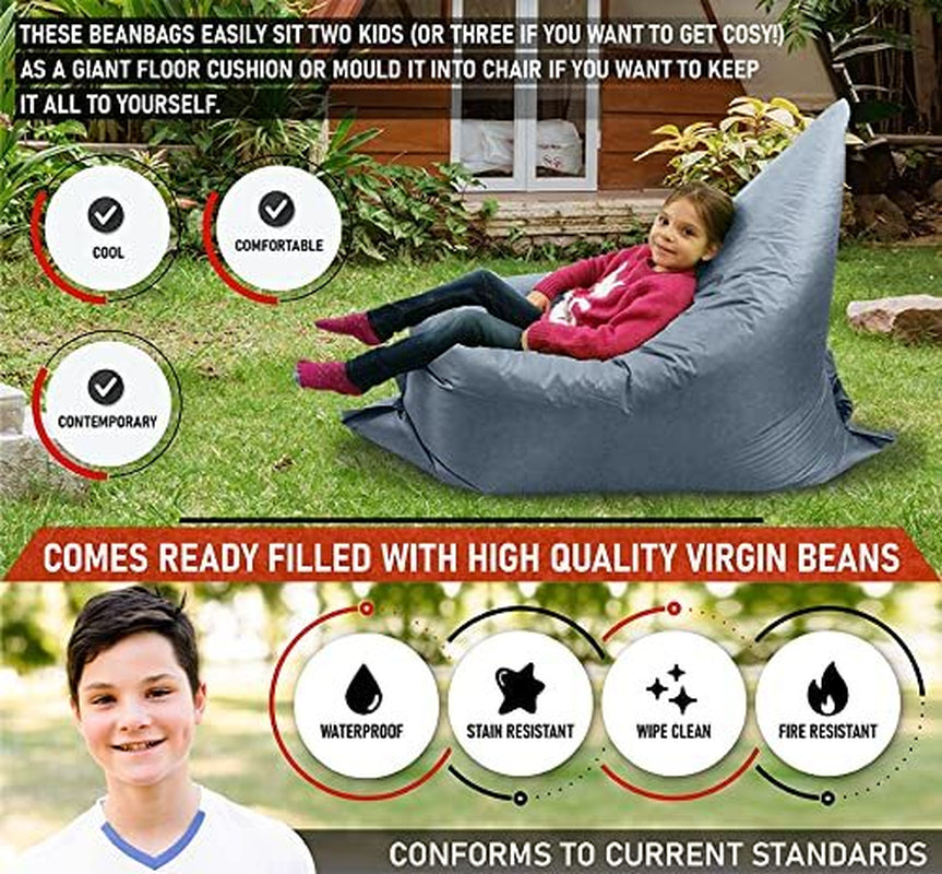 Kids Bean Bag Cushion Chair Garden Indoor/Outdoor Beanbag Childrens Waterproof