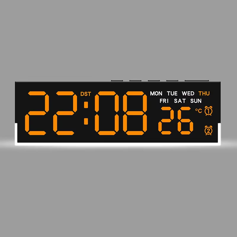 LED Digital Alarm Clock with Temp & 2 Alarms