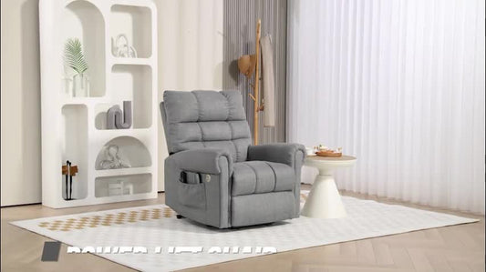 HOMCOM Power Lift Recliner Chair for Elderly with Massage and Heat Grey