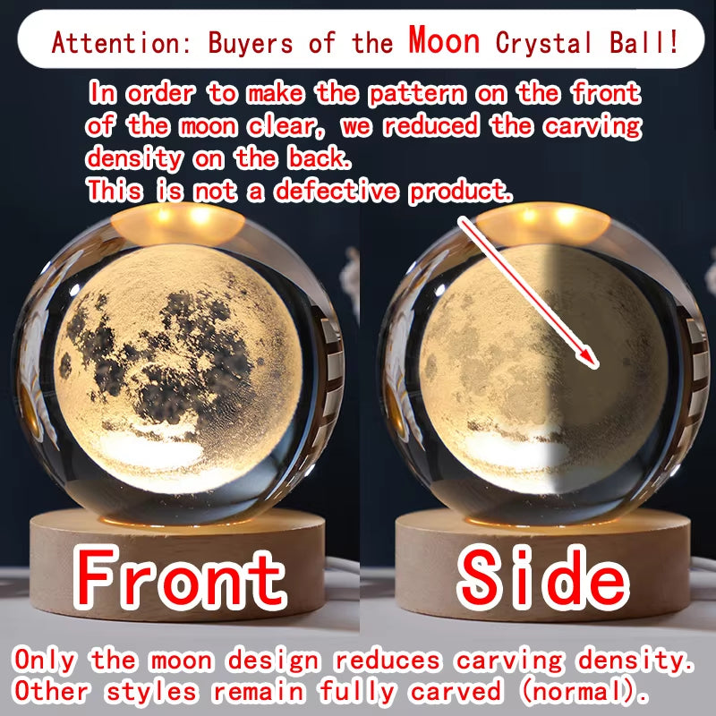 3D Crystal Ball Galaxy LED Night Light