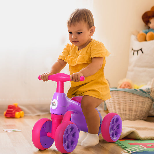 Baby Balance Bike Toddler Safe Training 4 Smooth Rubber Wheels W/Storage Bin
