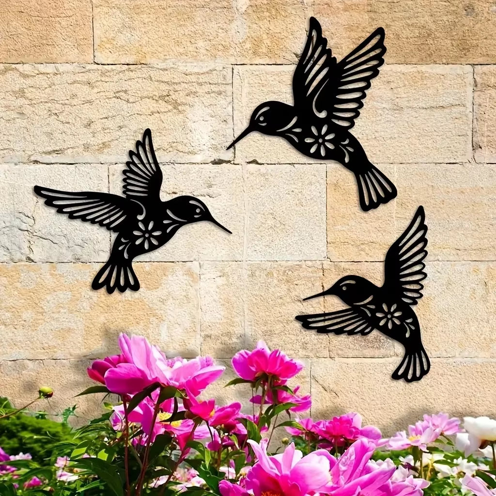 Metal Hummingbird Wall Art Waterproof Decor