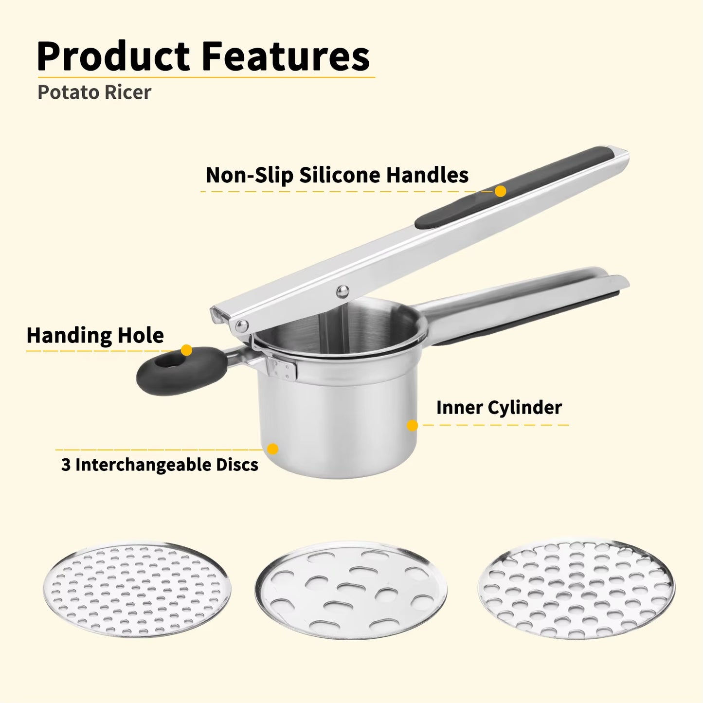 Stainless Steel Potato Ricer