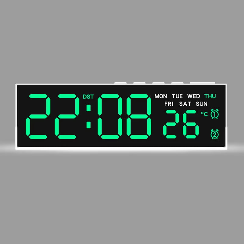 LED Digital Alarm Clock with Temp & 2 Alarms