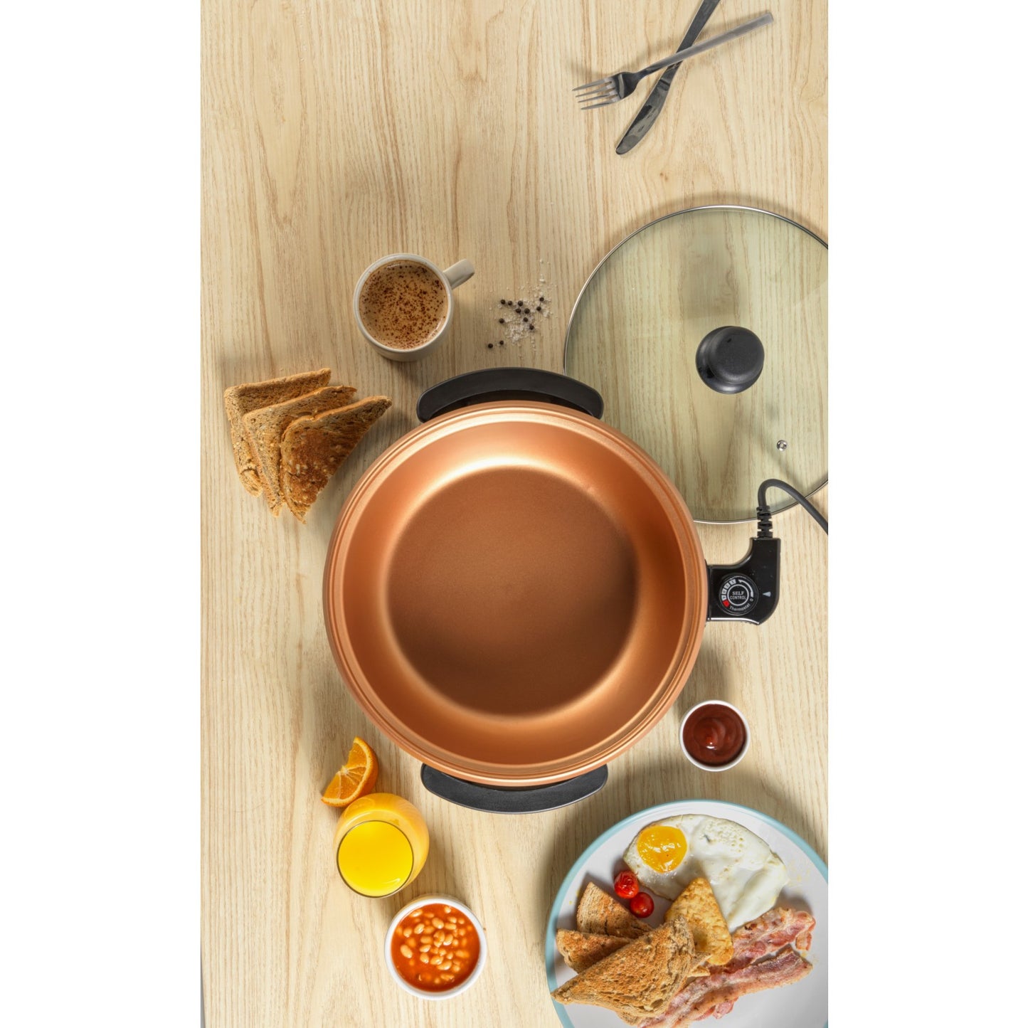 Electric Multi Cooker Non-Stick Cooking Pan Skillet Meal Maker Giles & Posner