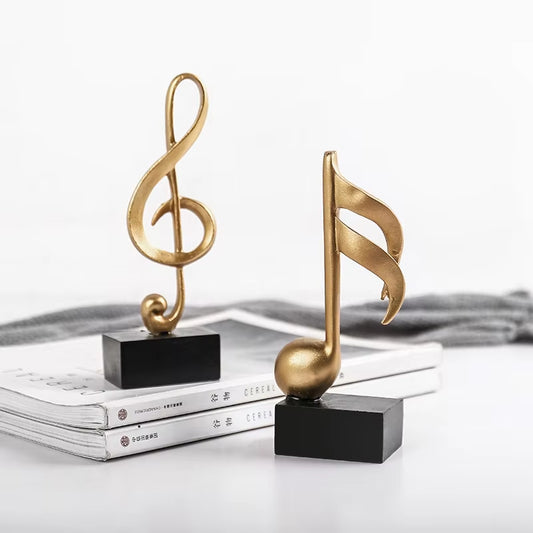 Golden Musical Note Resin Home Decor