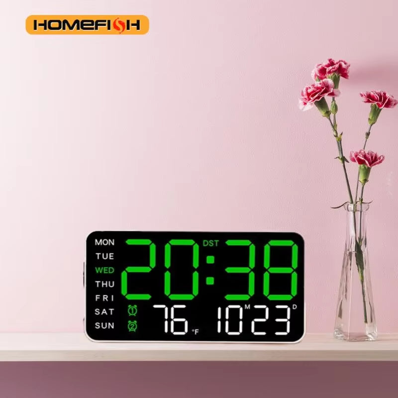 Giant Smart LED Wall Clock with Temperature