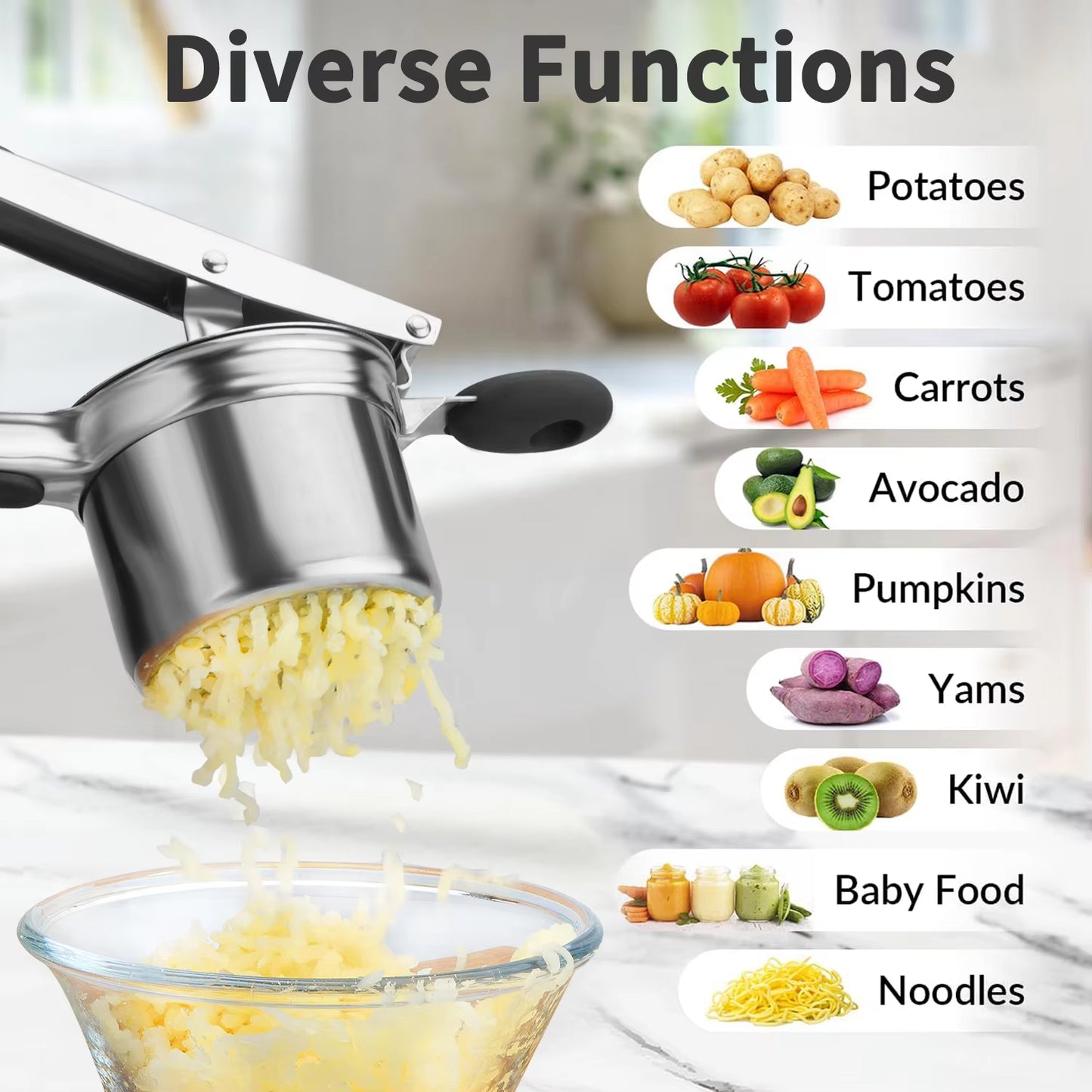 Stainless Steel Potato Ricer