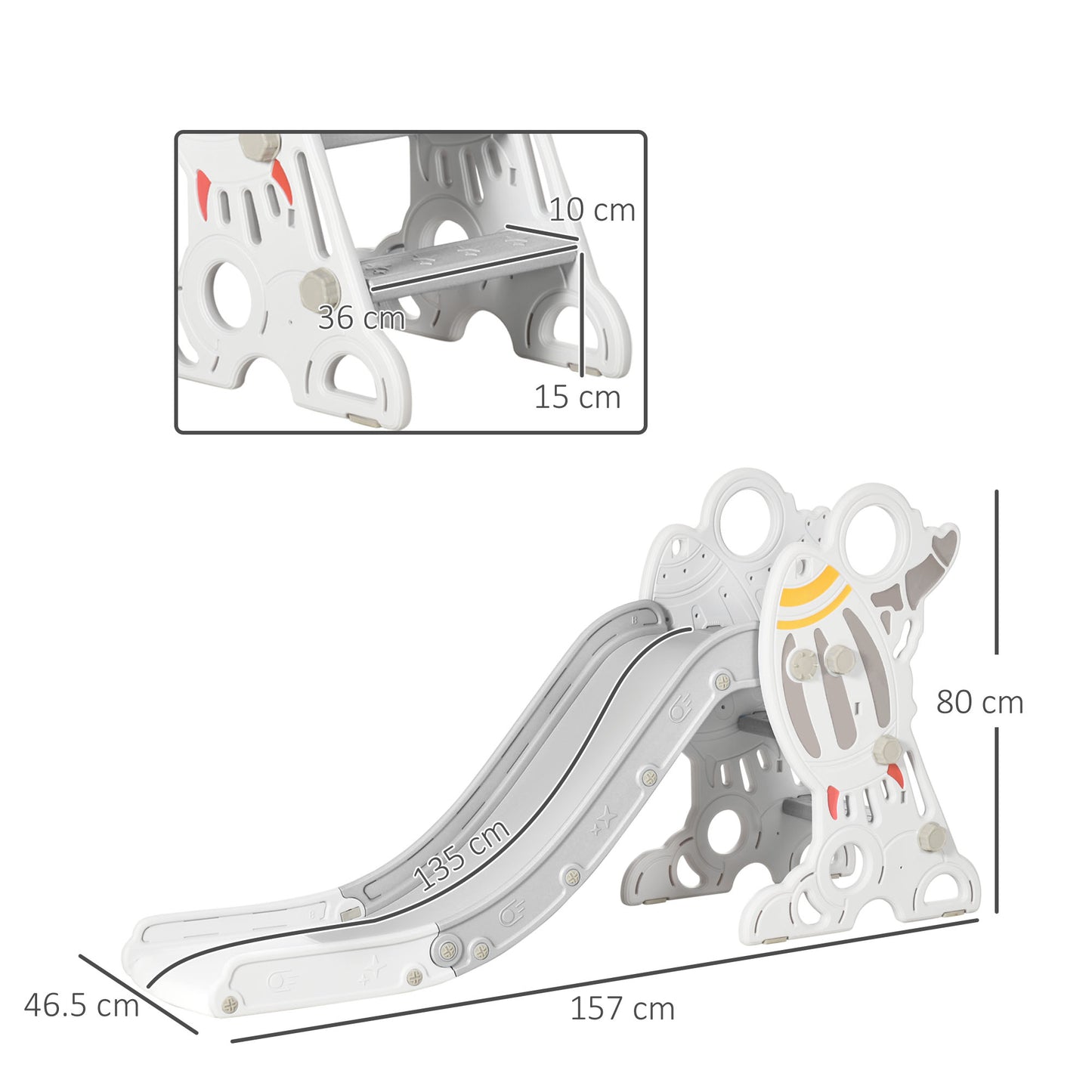 Kids Slide Indoor Freestanding Baby Slide Space Theme for Ages 1.5-3 Years