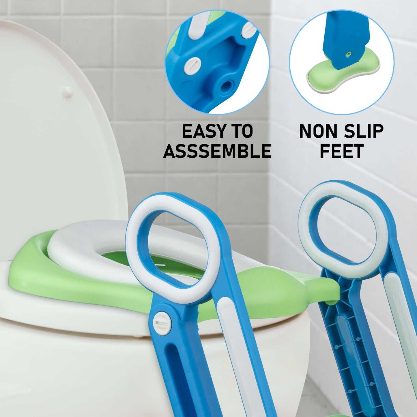 Children Toilet Seat & Ladder Toddler Training Step up Easy Fold down for Kids