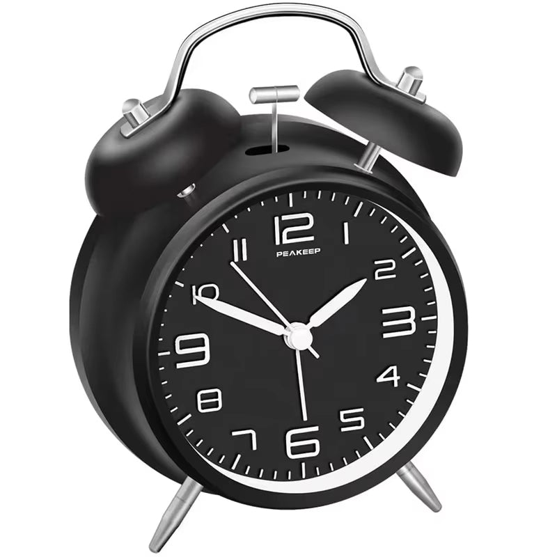 4'' Twin Bell Loud Alarm Clock with Backlight