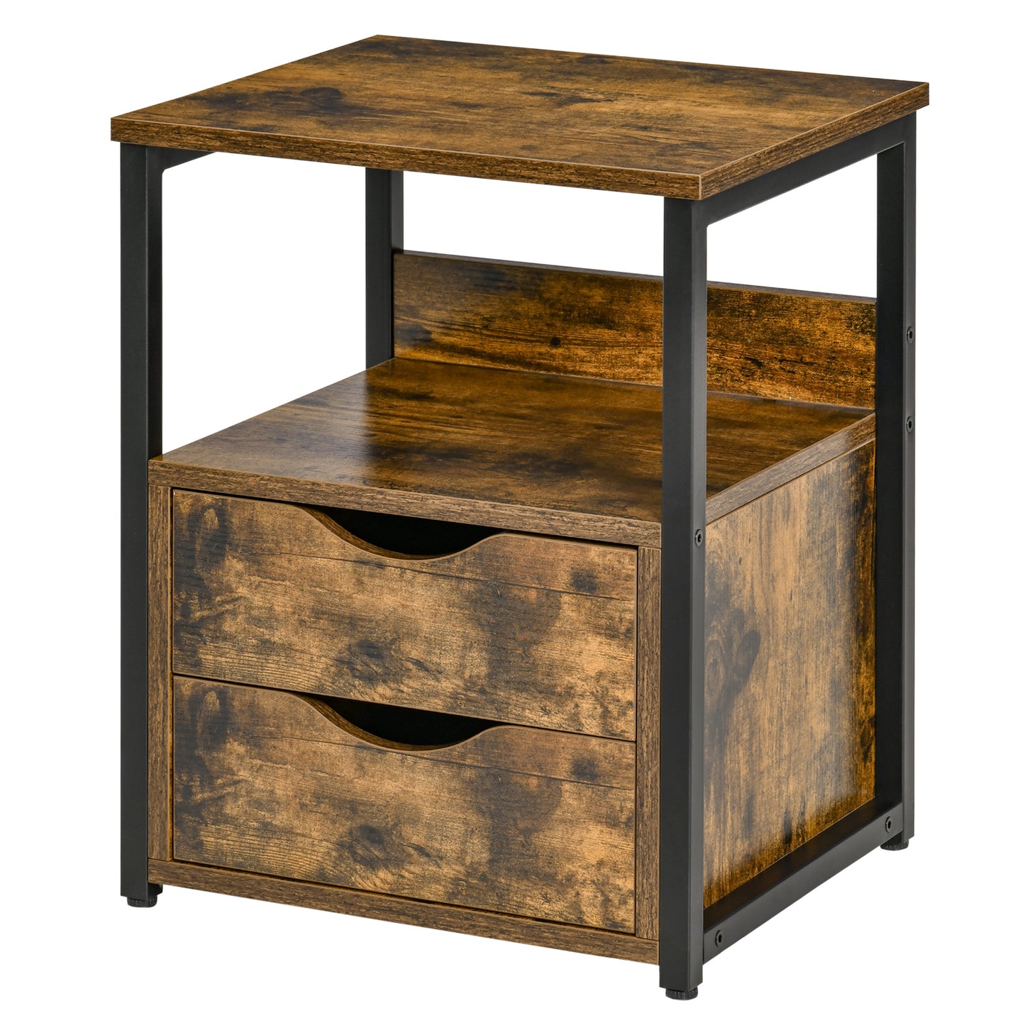 Bedroom Accent End Table with Shelf and Drawer