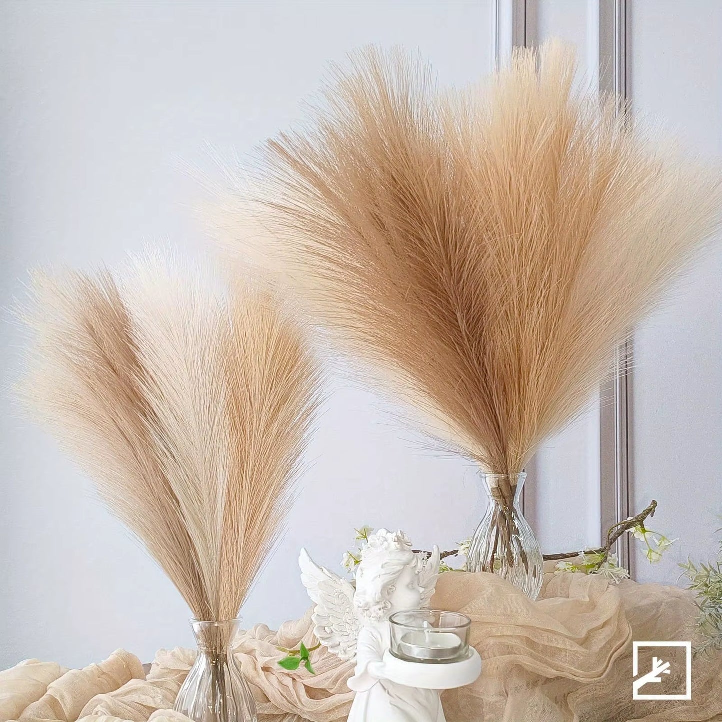 6PCS Artificial Pampas Grass Decor Fake Reed Flower Bouquet for Home Wedding UK