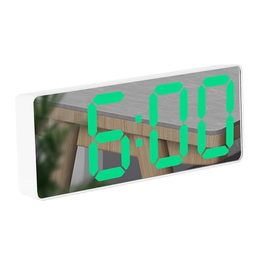 Smart LED Mirror Alarm Clock with Temperature