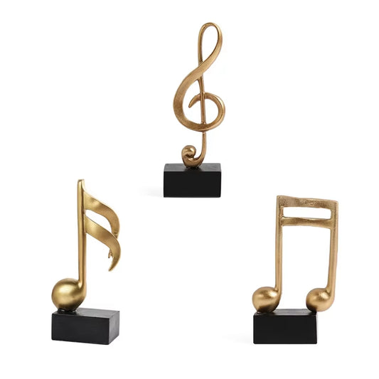 Golden Musical Note Resin Home Decor