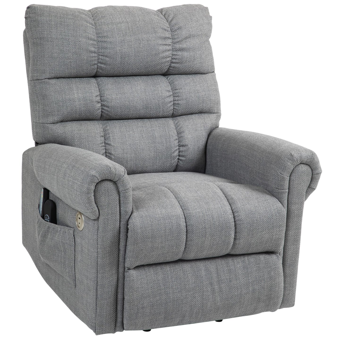 HOMCOM Power Lift Recliner Chair for Elderly with Massage and Heat Grey