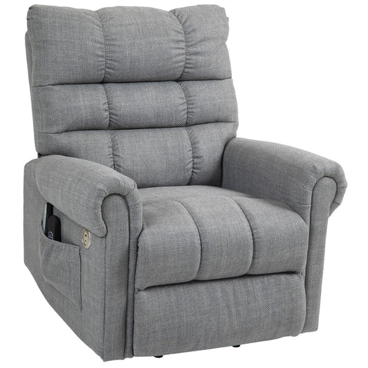 HOMCOM Power Lift Recliner Chair for Elderly with Massage and Heat Grey