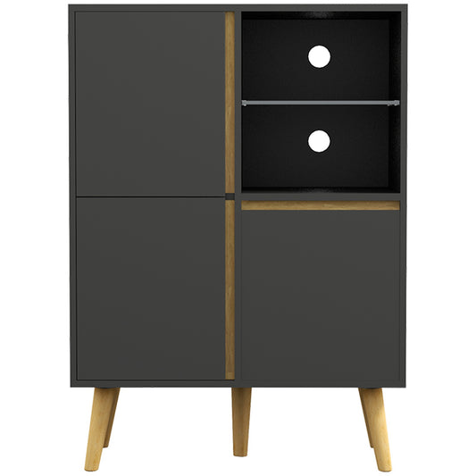 HOMCOM Storage Cabinet Sideboard with Tempered Glass Adjustable Shelves