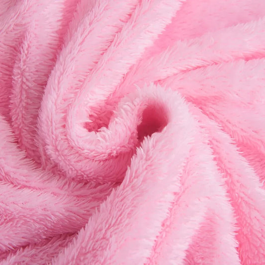 Teddy Fleece Duvet Cover & Pillowcase Bedding King Size Soft Warm Pink Colour