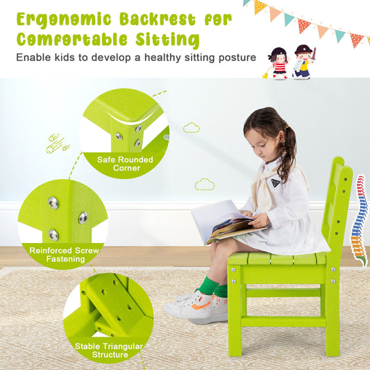 3-Piece Kids Table & Chairs Set Toddler Activity Table Desk Chairs Waterproof