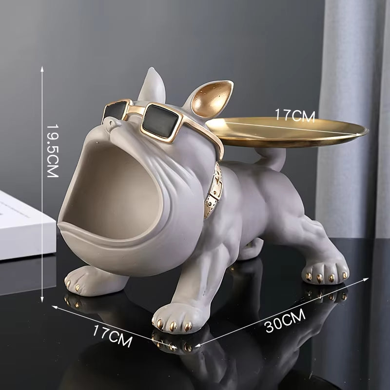 30cm Bulldog Resin Storage Figurine